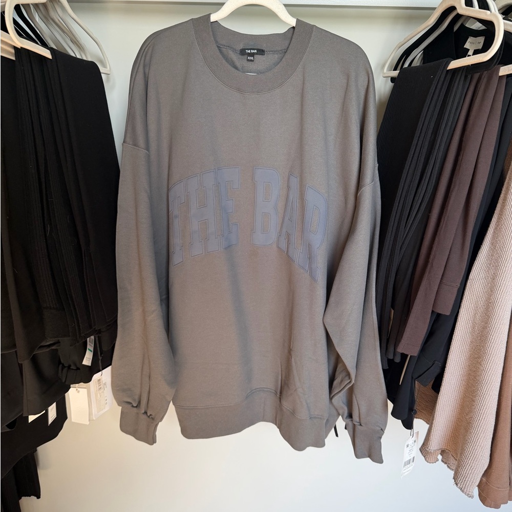 The Bar Women’s Crewneck Sweatshirt - Charcoal Gray on Grey XXXL NWOT